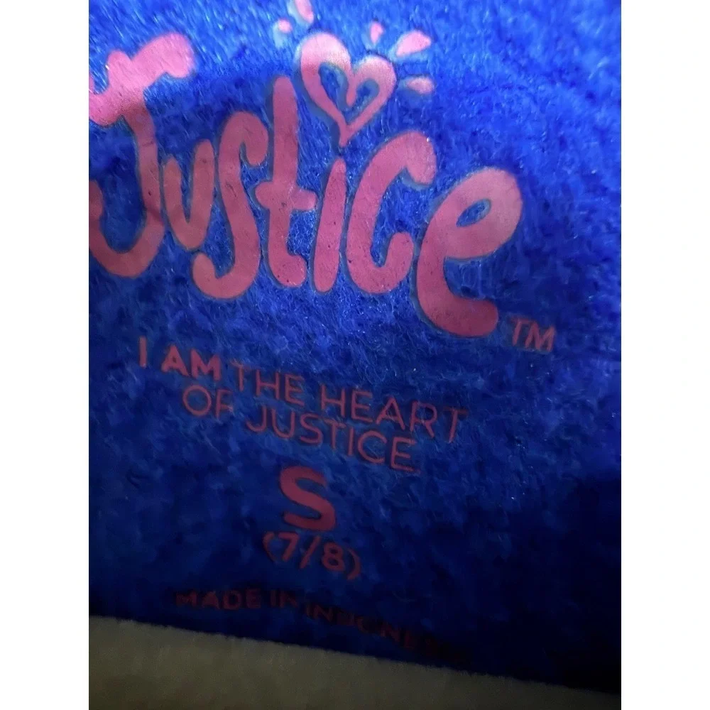 Justice Blue Hoodie Girls Size Small 6/7 Logo Casual Pullover